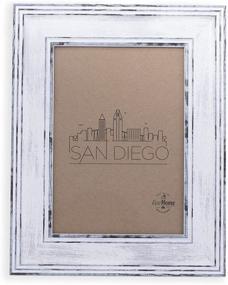 img 2 attached to 🖼️ Distressed White 4x6 Picture Frame - EcoHome Frames for Desktop Display with Mount