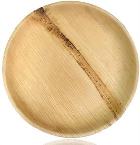 img 1 attached to 🌿 25-Pack Nature's Own Palm Leaf Disposable Plates - Superior Strength, Plastic and Paper Alternative - 10" Round Plates