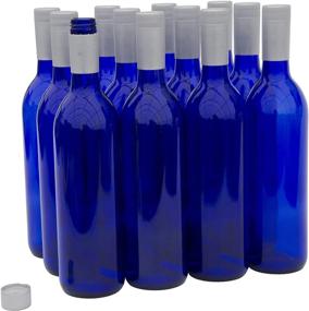 img 1 attached to 🍷 North Mountain Supply - W5-CB-TNS-SV 750ml Cobalt Blue Glass Bordeaux Wine Bottles with Twist-N-Seal Capsules - Case of 12