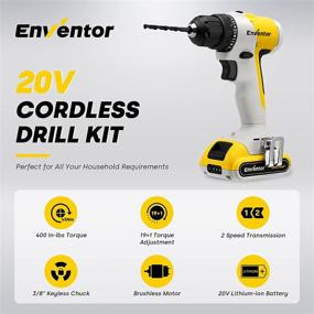 img 2 attached to 🔌 ENVENTOR Electric Brushless Cordless Drilling Solution