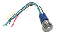 💡 12v 5a led momentary push button metal switch for car boat - 12v 19mm, with socket plug - ideal for speakers, bells, and horns logo