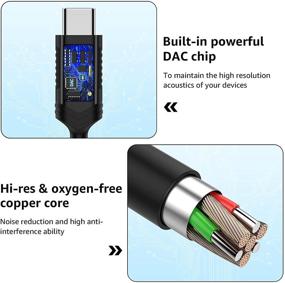 img 3 attached to Наушники с USB-C, проводные наушники USB Type-C с микрофоном для Samsung Galaxy S21 Ultra, S20 FE, стерео Hi-Fi цифровой усилитель-цап басовые наушники, шумоподавляющие гарнитуры для iPad Pro, OnePlus 9 Pro, 8T, Google Pixel 5.