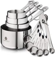 gordo boss 10-piece stainless steel measuring cups and spoons set - heavy-duty 18/8 metal measuring cups set - sturdy, non-toxic, non-rust, well made professional kitchen measuring set logo