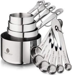 img 4 attached to Gordo Boss 10-piece Stainless Steel Measuring Cups and Spoons Set - Heavy-duty 18/8 Metal Measuring Cups Set - Sturdy, Non-toxic, Non-rust, Well Made Professional Kitchen Measuring Set