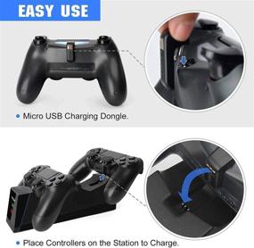 img 1 attached to Fast Charging Dock Station for PS4 Controller - YTEAM Dual USB Charger for PS4/ PS4 Slim/PS4 Pro Wireless Controller with LED Indicator & Intelligent Chip Protection