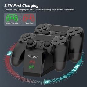 img 3 attached to Fast Charging Dock Station for PS4 Controller - YTEAM Dual USB Charger for PS4/ PS4 Slim/PS4 Pro Wireless Controller with LED Indicator & Intelligent Chip Protection