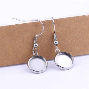 img 2 attached to 📿 Set of 20 Earring Wire Hooks with 10mm Cabochon Settings, Includes 20 Glass Cabochons and 40 Earring Backs, Ideal for DIY Jewelry Making with 10mm Cabochons