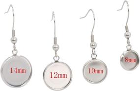 img 1 attached to 📿 Set of 20 Earring Wire Hooks with 10mm Cabochon Settings, Includes 20 Glass Cabochons and 40 Earring Backs, Ideal for DIY Jewelry Making with 10mm Cabochons