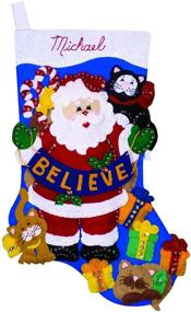 img 1 attached to 🎅 Tobin DW5001 Believe Stocking Felt Applique Kit - 17-Inch Long: Create Festive Holiday Stockings!