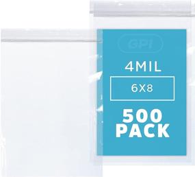 img 4 attached to 🔒 500 Bulk Clear Plastic Reclosable Zip Bags - 6" Size by GPI Pack