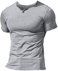 img 4 attached to MUSCLE ALIVE Henleys T Shirts Buttons Men's Clothing