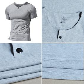 img 1 attached to MUSCLE ALIVE Henleys T Shirts Buttons Men's Clothing