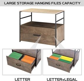 img 1 attached to 1-Drawer Wood Lateral File Cabinet with Open Shelves by GREATMEET - Printer Stand Storage Filing Cabinet for Letter and A4 Size - Ideal for Home Office - Dimensions: 30.3" L x 18.5" W x 25" H