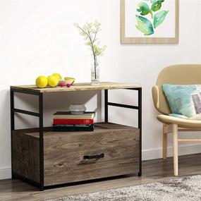 img 2 attached to 1-Drawer Wood Lateral File Cabinet with Open Shelves by GREATMEET - Printer Stand Storage Filing Cabinet for Letter and A4 Size - Ideal for Home Office - Dimensions: 30.3" L x 18.5" W x 25" H