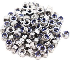 img 3 attached to 🔩 binifiMux 100pcs 304 Stainless Steel M5-0.8 Nylock Nylon Inserted Self Locking Nut - A2-70 Silver: High Quality Fastener for Secure Fittings.