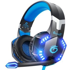 img 4 attached to 🎧 Игровая гарнитура VersionTECH. G2000 для PS5 PS4 ПК Xbox One: звук объемного звучания через наушники с микрофоном, светодиодная подсветка - синий