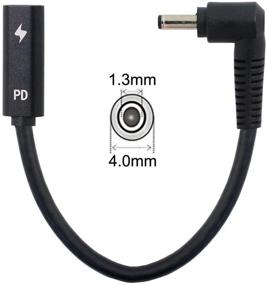 img 4 attached to 💻 Кабель Type C USB-C для женского входа на DC 4,0x1,3 мм с поддержкой зарядки PD для ноутбуков с напряжением 18-20 В