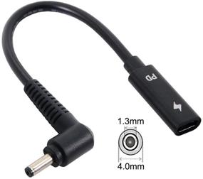 img 1 attached to 💻 Кабель Type C USB-C для женского входа на DC 4,0x1,3 мм с поддержкой зарядки PD для ноутбуков с напряжением 18-20 В