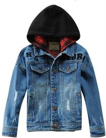 img 4 attached to 🧥 Stylish Ripped Jacket for Boys - LISUEYNE Cotton Outwear Clothing