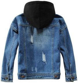 img 3 attached to 🧥 Stylish Ripped Jacket for Boys - LISUEYNE Cotton Outwear Clothing