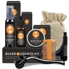 img 4 attached to 🧔 Complete Beard Growth Grooming Kit - Boost Beard and Hair Growth with Massage Tool, Serum, Shampoo, Balm, Comb, and Styling Tool - Perfect Gifts for Men: Dad, Husband, Boyfriend, Brother