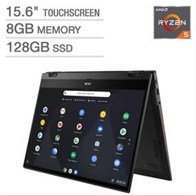 img 3 attached to 🔥 ASUS Flip CM5500 Chromebook, 15.6" Touchscreen FHD (1920x1080), 250-Nits Display, AMD Ryzen 5 3500U, 8GB RAM, 128GB SSD, Backlit Keyboard, Wi-Fi 6, with WOOV 32GB SD Card - Improved SEO