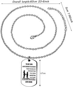 img 2 attached to 🚀 Уникальное ожерелье с дог-тегом из нержавеющей стали для матери и сына: вдохновите смелость, силу и интеллект вашего сына любовью от мамы.