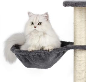 img 2 attached to JS NOVA JUNS Light Gray Cat Tree with Sisal Scratching 🐱 Posts, Cozy Condos, Fur Ball and Basket - Cat Tower Furniture for Kittens