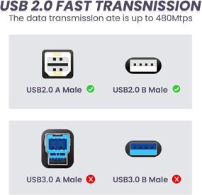 img 2 attached to 🔌 KRX 2-Pack USB 2.0 Type A to Type B Printer Cable for HP, Canon, Brother, Lexmark, Epson, Dell, Xerox, Samsung, Dac, Amp and More - Enhanced SEO