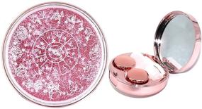 img 3 attached to 🌟 Cute Fashion Contact Lens Case for Travel - Portable Glitter Luxury Bling Stars Liquid Quicksand Eye Care Set (Pink-1)