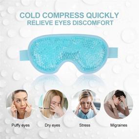 img 1 attached to 👁️ NEWGO Cooling Eye Mask: Reusable Gel Mask for Puffy Eyes, Migraine Relief, Stress Relief - Blue