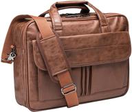 👜 handmade leather men's business travel briefcase - messenger laptop bag logo