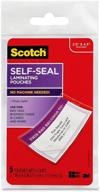 🔖 3m scotch self-sealing laminating pouches: bag tags with loops (ls853-5g) - glossy, pack of 5 logo