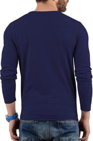 img 2 attached to Красная мужская футболка Henley с длинным рукавом