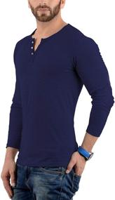 img 3 attached to Красная мужская футболка Henley с длинным рукавом