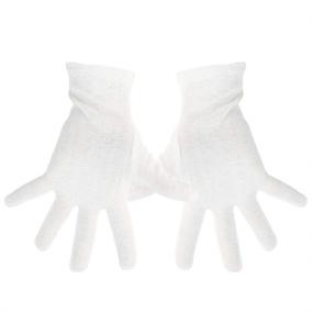 img 4 attached to 100% Cotton Eczema Gloves for Small Bulk Purchase - 12 🧤 Pairs, Thin Dry Hand Therapy Gloves for Moisturizing, Women's Night Sleeping Gloves