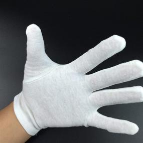 img 3 attached to 100% Cotton Eczema Gloves for Small Bulk Purchase - 12 🧤 Pairs, Thin Dry Hand Therapy Gloves for Moisturizing, Women's Night Sleeping Gloves