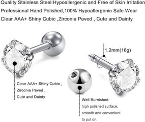 img 1 attached to LAURITAMI 16G Stainless Steel Tragus Earring Horseshoe Barbell for Forward 💎 Helix Hoop, Cartilage, Lip, Labret, Eyebrow, Rook, Daith Piercing - Women's Jewelry