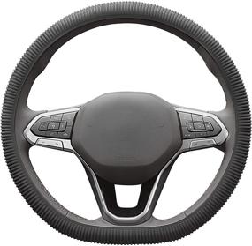 img 3 attached to Enhance Driving Comfort with Elantrip Silicone Steering Wheel Cover - Lightweight 14.5-16 Inch Universal Fit, Texture Massage Handles, Ultra-Thin Collapsible & Non-Slip - Ideal for Women & Men