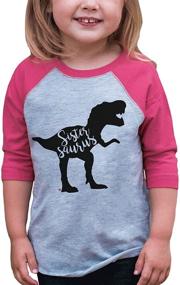 img 4 attached to Sistersaurus Dinosaur Baseball Girls' Clothing by 👯 Ate Apparel: Stylish & Fun Outfits for Little Sisters!