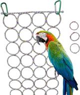 🐦 premium large birds hemp rope climbing net for parrot enrichment | swing ladder cage toys for macaw, african budgies, parakeet - random color delivery logo