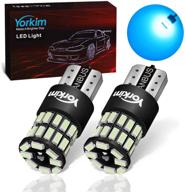 лампа yorkim 194 led ice blue, безошибочные лампы t10 led в ледяном цвете 168, идеально подходящие для внутреннего освещения, дверей, багажника и подсветки номерного знака. заменительные лампы 168 192 2825 w5w ice blue led для автомобилей 12v, комплект из 2 шт. логотип