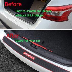 img 1 attached to 🚗 Universal Black Rubber Rear Bumper Protector Guard - Scratch Resistant Trunk Door Entry Guards for SUV/Cars - Easy DIY Installation (35.8 Inch)