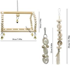 img 2 attached to Deloky Bird Parrot Swing Chewing Toy Pack - Hanging Bell Cage Toys for Small Parakeets, Cockatiels, Conures, Finches, Budgie, Macaws, Parrots, Love Birds (7 Pack)