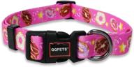 🐶 personalized adjustable qqpets dog collar: soft, comfortable collar for training, walking & running - ideal for puppy, small, medium & large dogs or cats - cute pink donut pattern logo