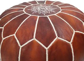 img 1 attached to 🏺 Marrakesh Style Moroccan Leather Pouf: Stunning, Natural Leather Pouf for Home & Wedding Gifts (Unstuffed, Dark Brown)