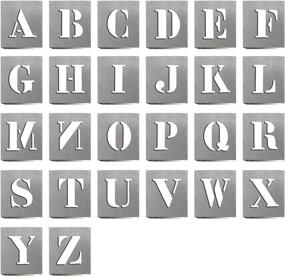 img 4 attached to 🔠 Hautmec 26 Industrial Stencils for Letters, HD00001 - Reusable and SEO-Friendly