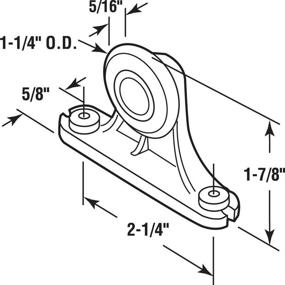 img 1 attached to 🚪 High-Quality Prime-Line N 6620 Pocket Door Roller Assembly; 1-1/4-Inch Nylon Ball Bearing for Smooth Operation!