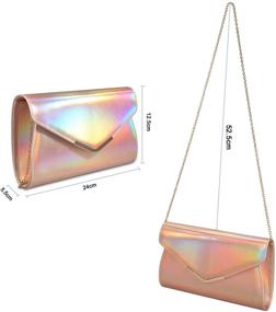 img 3 attached to 👛 Iridescent Leather Evening Shoulder Crossbody Handbag Set with Wallet - Perfect for Women Seeking Stylish Crossbody Bags