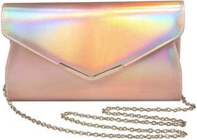 img 4 attached to 👛 Iridescent Leather Evening Shoulder Crossbody Handbag Set with Wallet - Perfect for Women Seeking Stylish Crossbody Bags